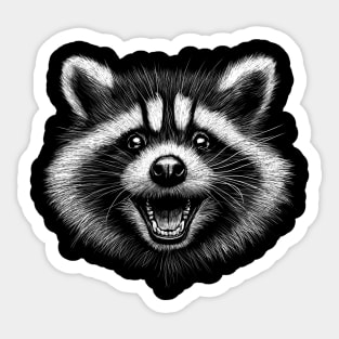 Laughing raccoon Sticker